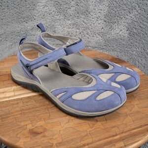 Merrell Siren Wrap Q2 Sport Sandals Womens Size 8 EU 39 Blue Leather Summer Flat